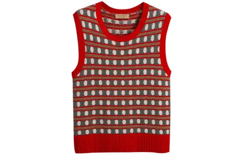 Burberry Vests Men's Red Crew Neck Moderate Other