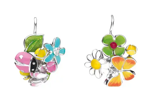 DIOR 18K White Gold Earrings Women's Multicolor