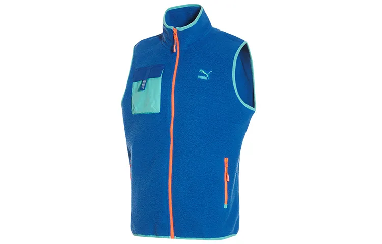 PUMA Vests Men's Glacier Blue Stand Collar Moderate Other