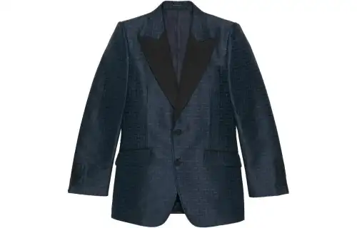 GUCCI Business Suits Men's Blue Suit Collar Moderate Business Suit