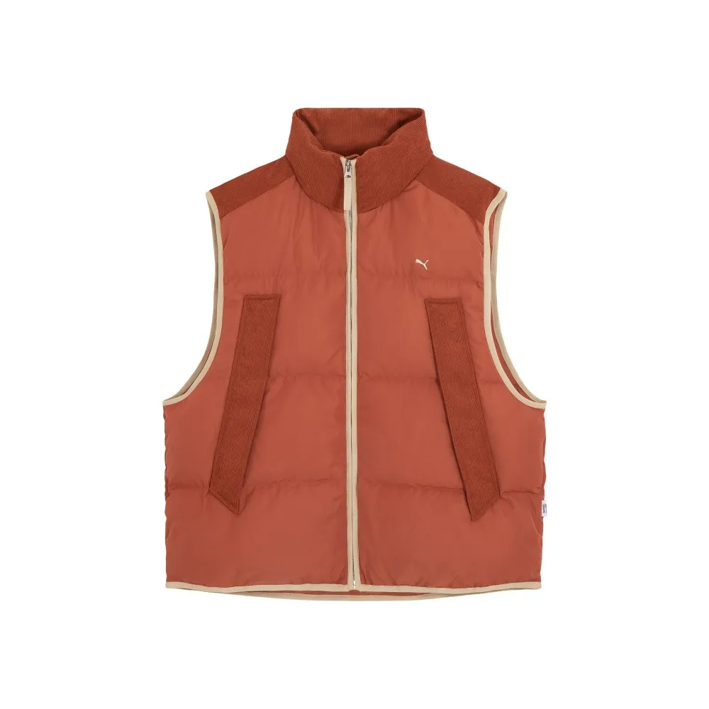 PUMA MMQ Vests Unisex Fruit Vinegar Brown Stand Collar Moderate Other