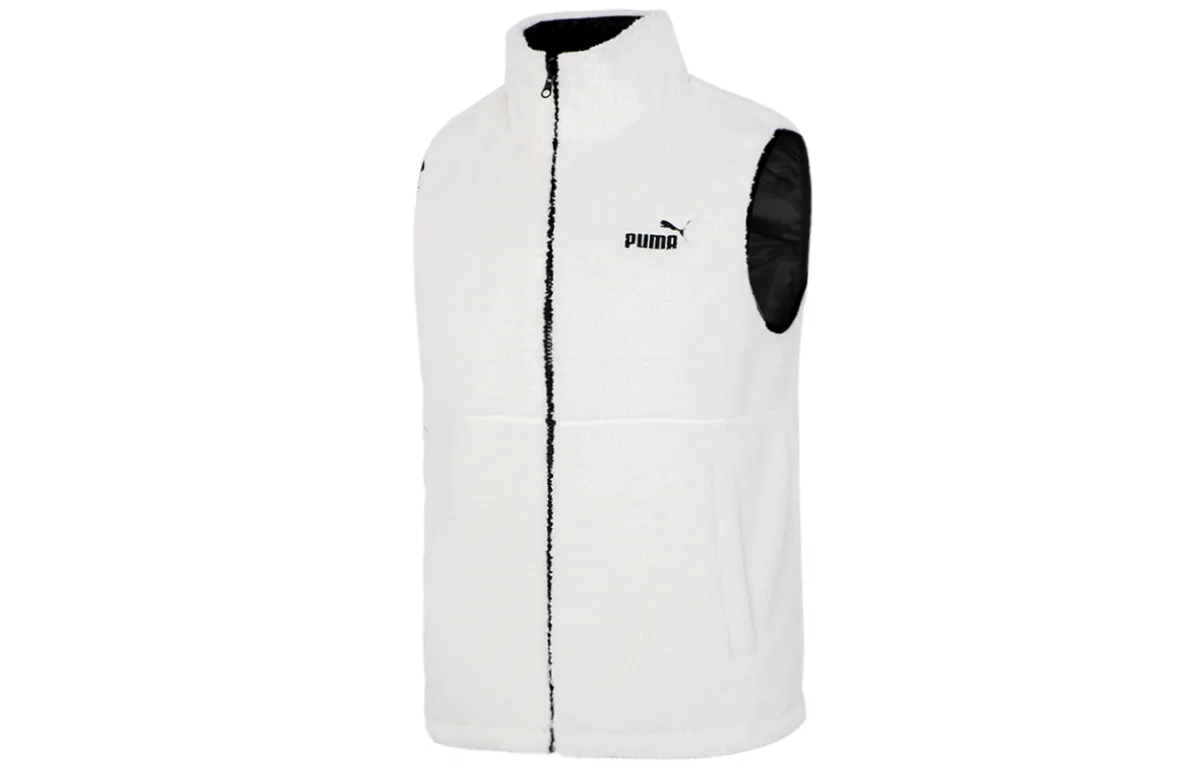 PUMA Lyst Vests Men's White Stand Collar Thickened And Fleece-Lined Other
