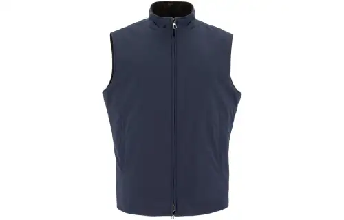 Loro Piana Vests Men's Navy Blue Stand Collar Moderate Other