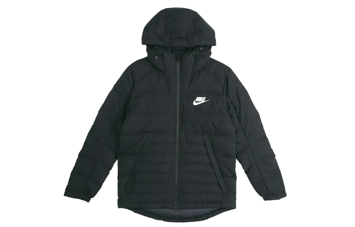 Nike Down Jackets Men's Black Hooded Moderate Other