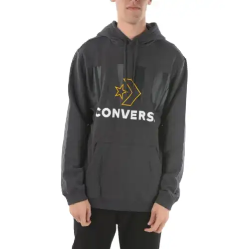 Converse Sweatshirts Men's Gray Hooded Moderate