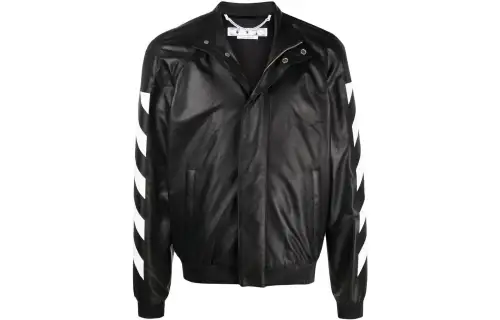 OFF-WHITE Diag-stripe leather jacket
