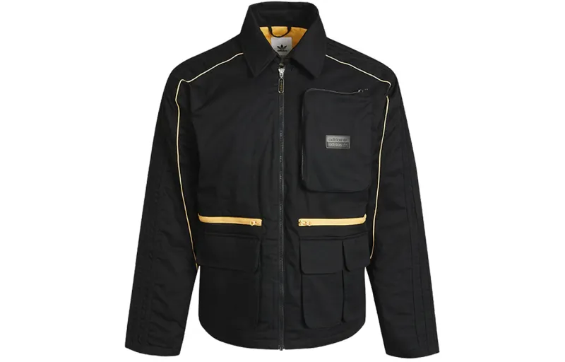 Adidas Originals Puffer Jackets Men's Black Lapel Moderate Other