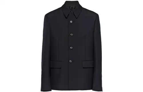 PRADA Business Suits Men's Black Asymmetrical Collar Moderate