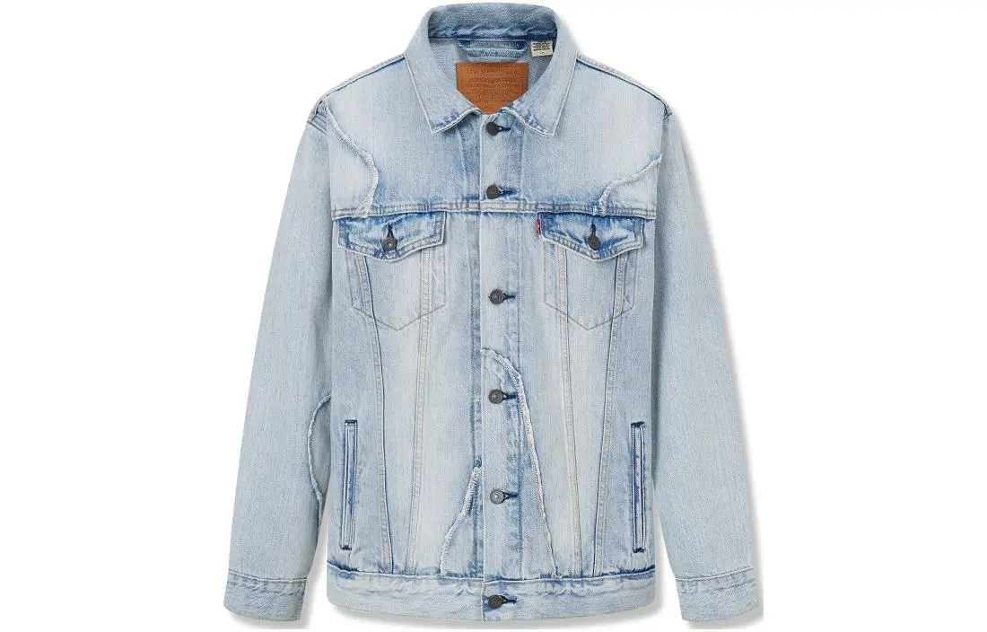 Levi's Denim Jackets Men's Blue Lapel Moderate Straight Fit