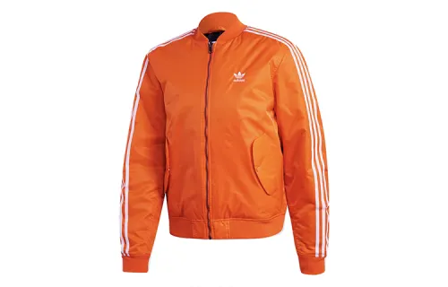 Adidas Originals Puffer Jackets Men's Orange Yellow Baseball Collar Thickened Parka Puffer Jacket