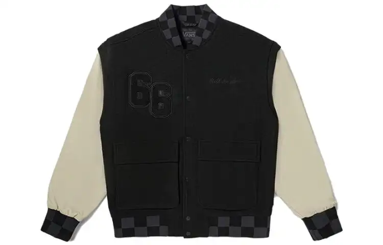 Vans CLUB BASEBALL Jackets Unisex Black Baseball Collar Moderate Other