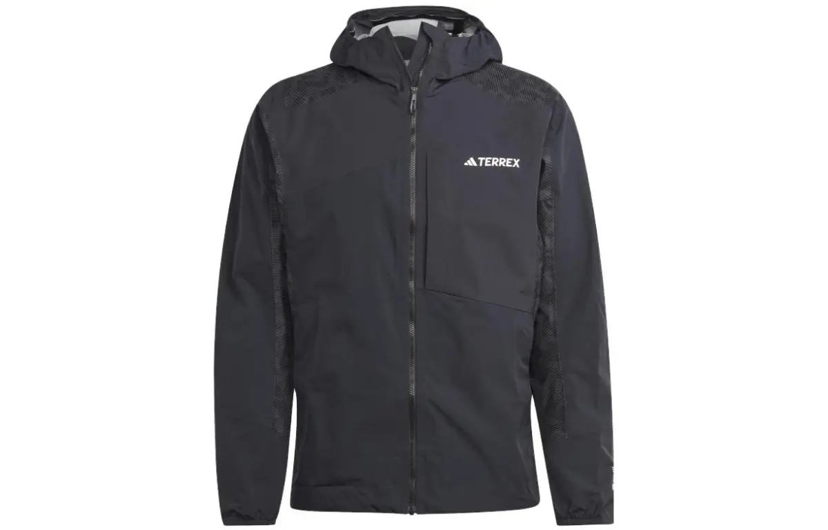 Adidas Jackets Men's Black Hooded (Non-detachable) Moderate Straight Fit