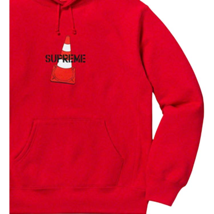 Худи Supreme FW19 Week 1 Cone Hooded Sweatshirt (красный) — фото 3