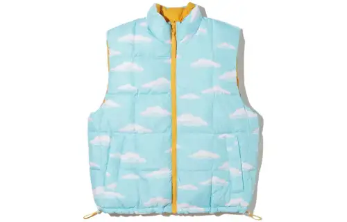 Levis X THE SIMPSONS Down Vests Men's Blue Stand Collar Moderate Other