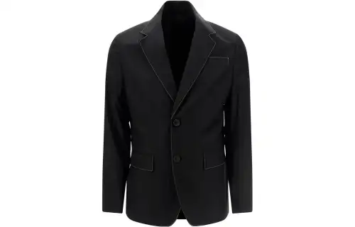 PRADA Business Suits Men's Black Suit Collar Moderate
