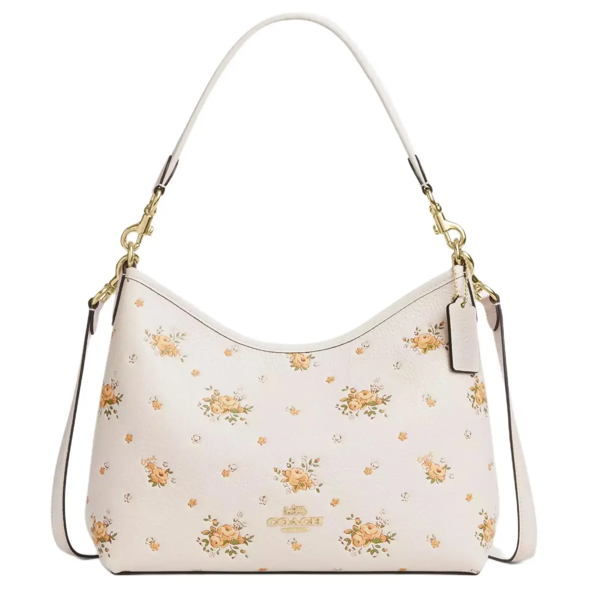 COACH Laurel Pebble Leather Shoulder Bag Large Women's White