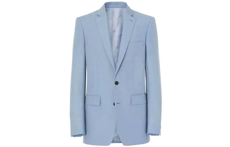 Burberry Business Suits Men's Blue Suit Collar Moderate Business Suit