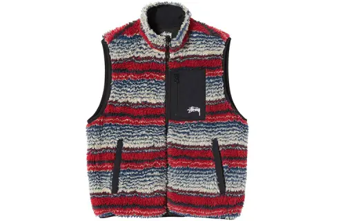 Stussy Striped Sherpa Vest