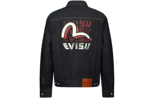 EVISU Denim Jackets Men's Denim Blue Lapel Moderate Other