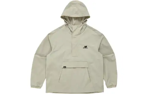 New Balance Windbreaker Jackets Men's Light Beige Hooded Moderate
