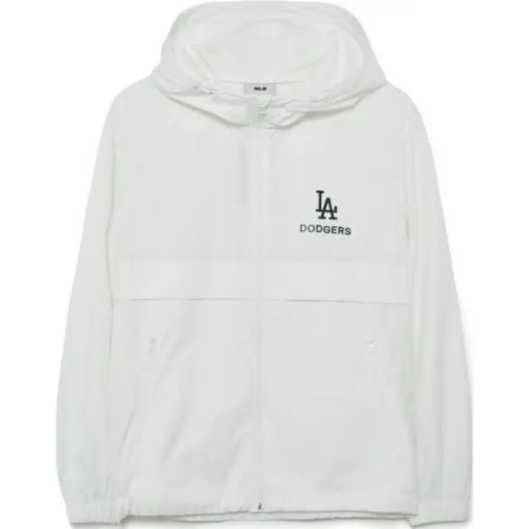 MLB Los Angeles Dodgers Jackets Unisex White Hooded (Non-detachable) Moderate