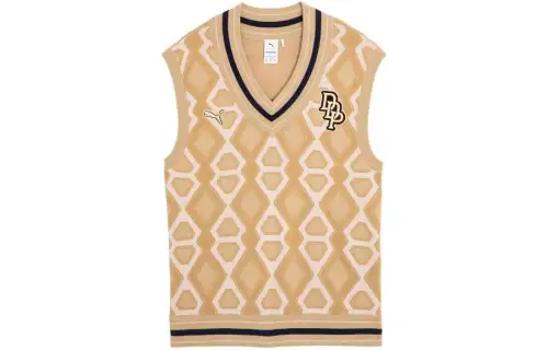 PUMA X DAPPER DAN Vests Unisex Orange Red V Neck Moderate Other