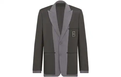 DIOR Business Suits Men's Dark Gray Suit Collar Moderate Business Suit