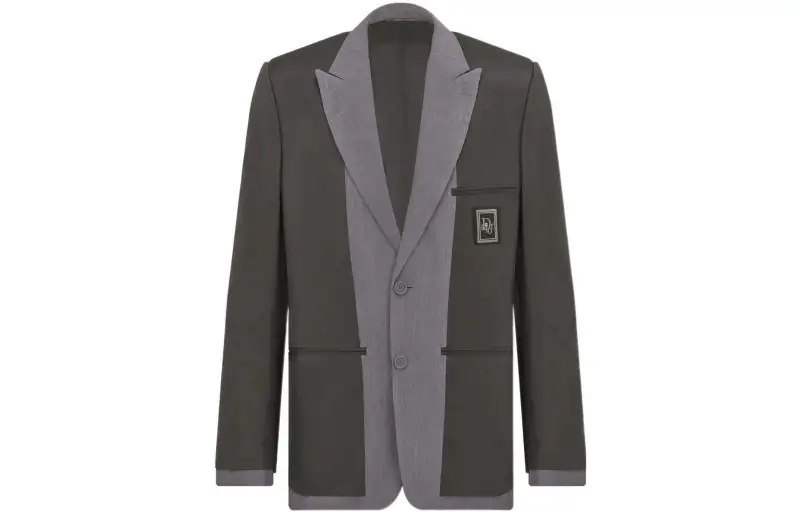 DIOR Business Suits Men's Dark Gray Suit Collar Moderate Business Suit
