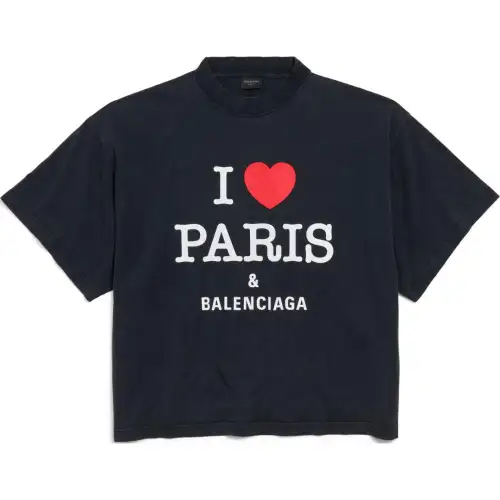 Balenciaga I Love Paris & Balenciaga Cropped T Shirt