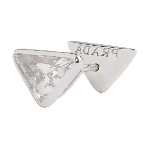 PRADA 18K White Gold Stud Earrings Women's White Gold