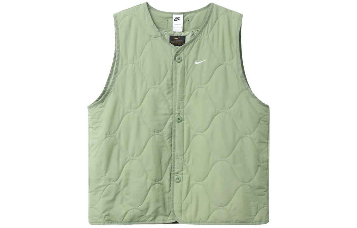 Nike Vests Men's Oil Green V-neck Moderate Other