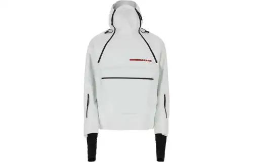 PRADA Jackets Men's Gray Hooded Moderate Other