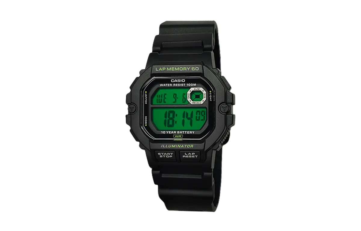 CASIO Custom Collection Quartz Movement Resin Strap Watch Men's Watches Green Dial