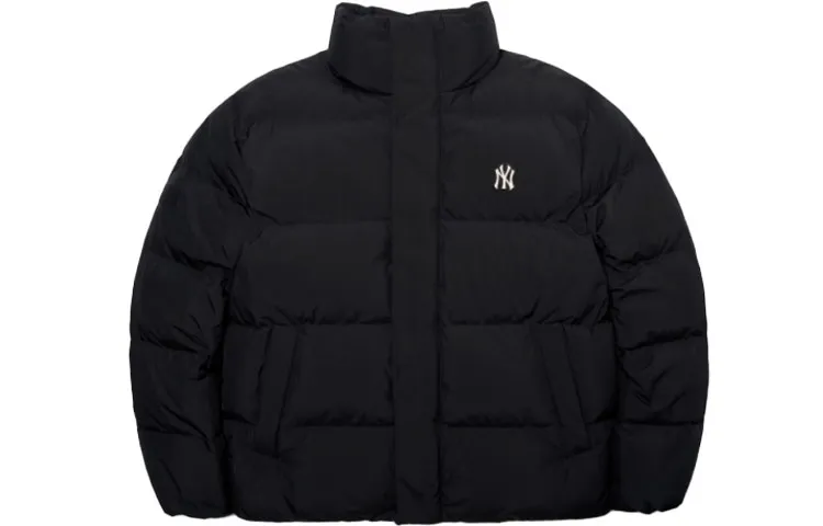 MLB Basic Logo Down Jackets Unisex Black Hooded (Non-detachable) Moderate