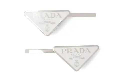 triangle-logo hair clips (set of two)