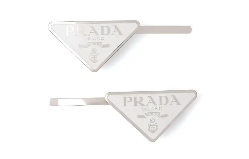 triangle-logo hair clips (set of two)