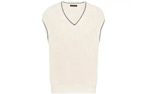 PRADA Vests Men's White V Neck Other