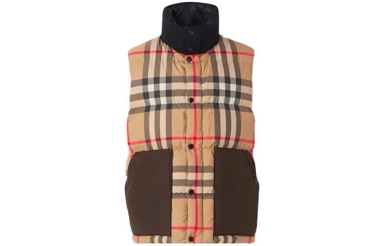 Burberry Check Print Padded Down Vest