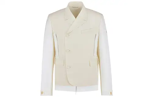 DIOR x Sacai SS22 Business Suit Coat Men's Cream White