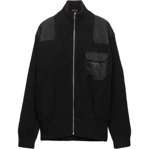 Prada Zip-Up High Neck Cardigan