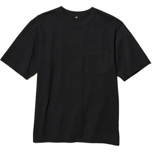 UNIQLO T Shirts Unisex Black Crew Neck Moderate