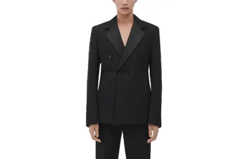 Bottega Veneta Business Suits Men's Black Suit Collar Moderate Business Suit