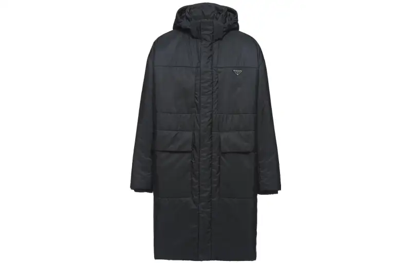 PRADA Jackets Men's Black Hooded Moderate Other