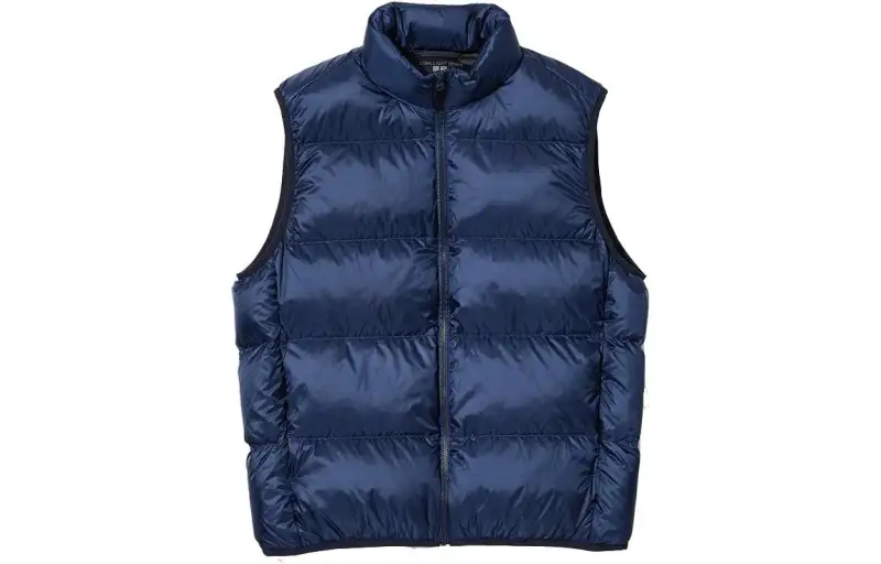 UNIQLO Vests Men's Dark Blue Stand Collar Moderate Other