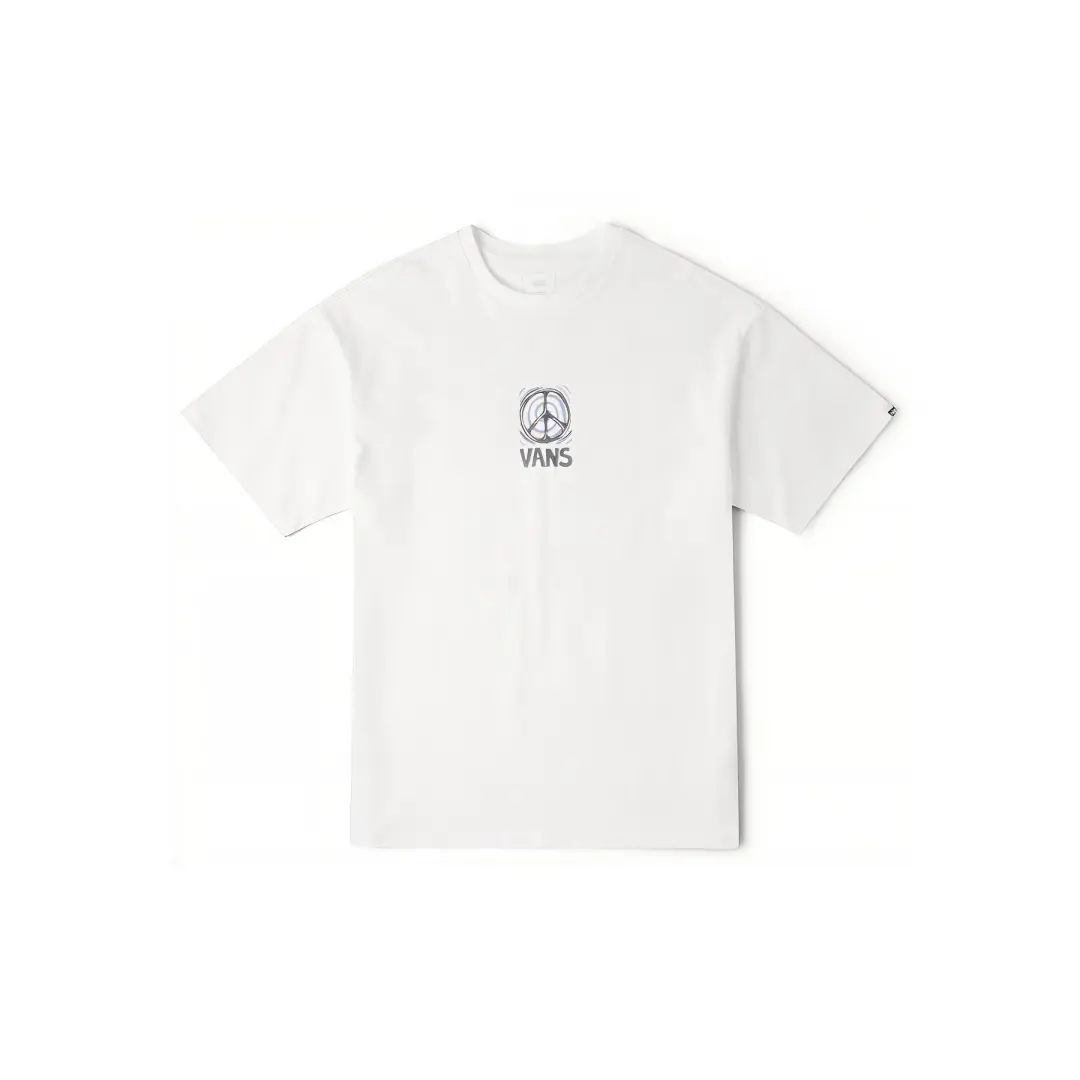 Vans T Shirts Unisex White Crew Neck Moderate Straight Fit
