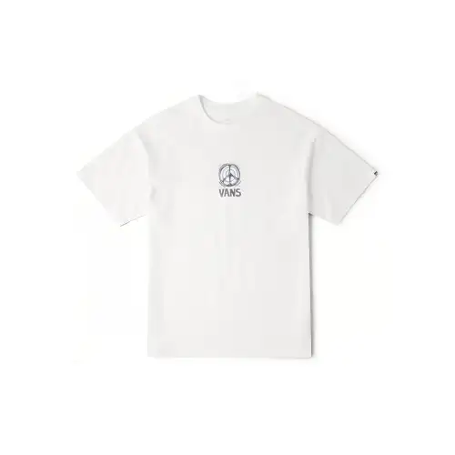 Vans T Shirts Unisex White Crew Neck Moderate Straight Fit
