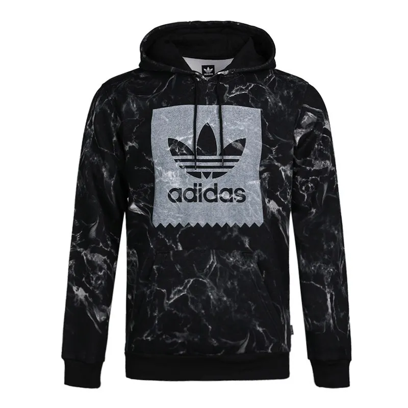 Adidas Originals marble-print logo hoodie