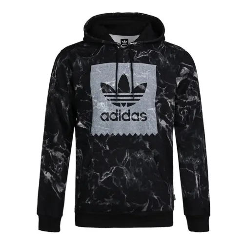 Adidas Originals marble-print logo hoodie