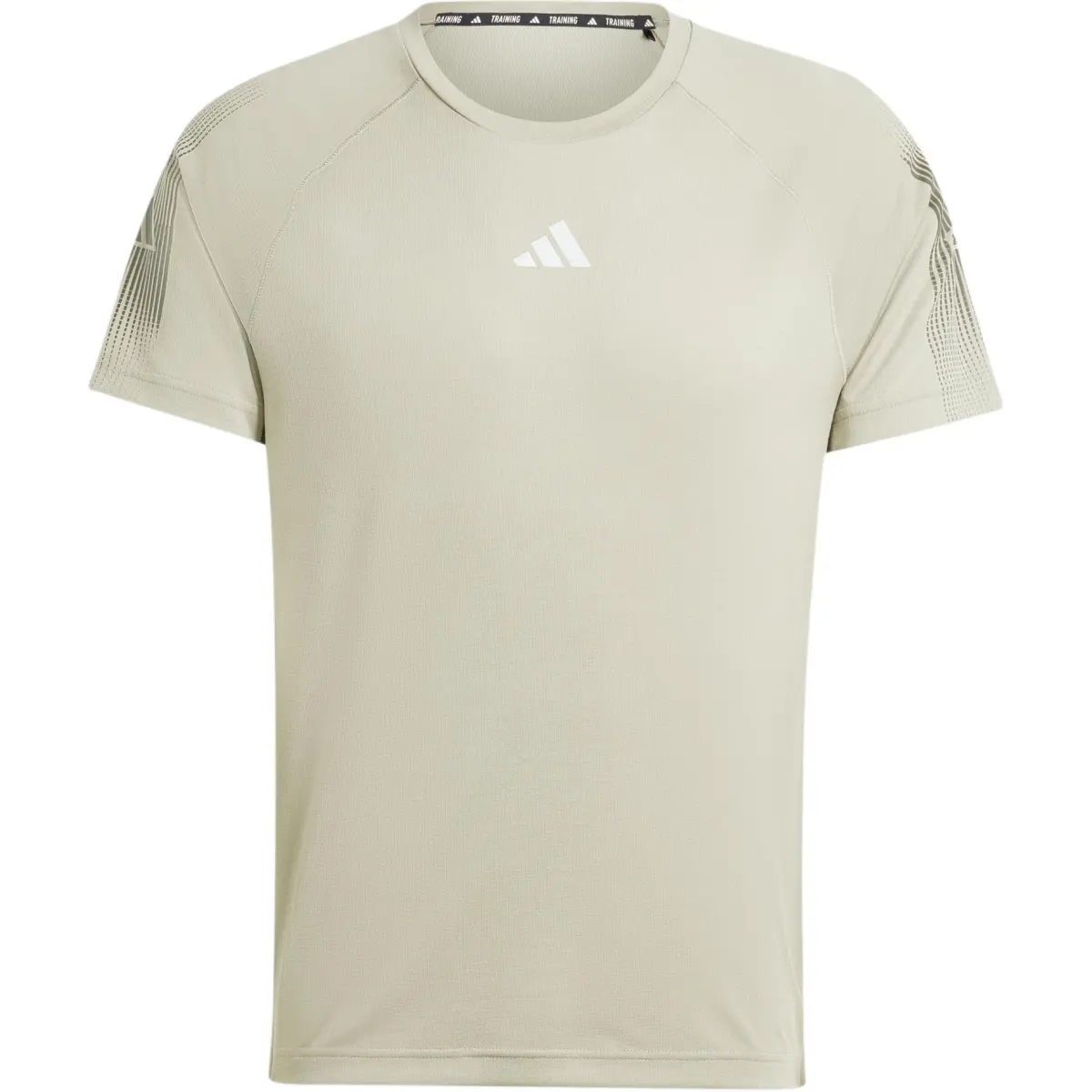 Adidas GymGym+ T Shirt Men's Pebble Silver Gray/Dark Olive Green