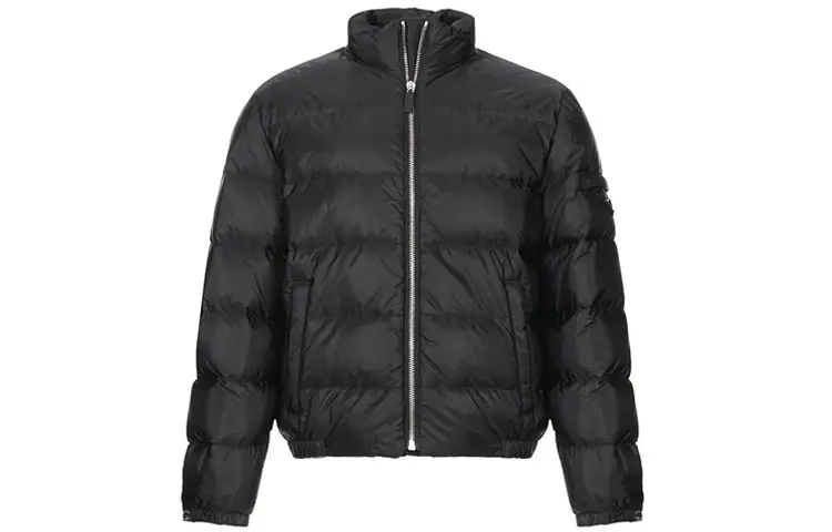 PRADA Down Jackets Men's Black Stand Collar Moderate